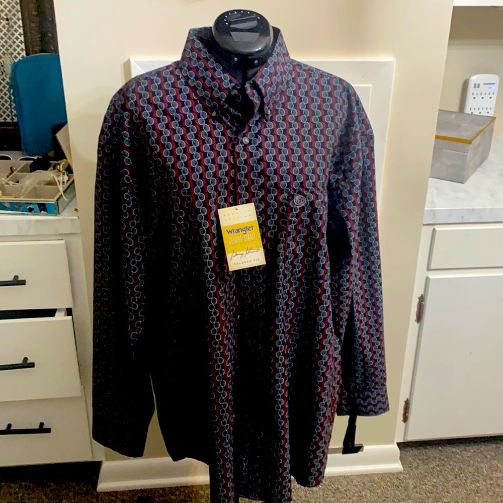 Wrangler George Strait collection men’s geometric pattern long sleeve shirt